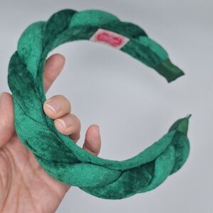 Green velvet headband braided headband plush cosmetic accessory